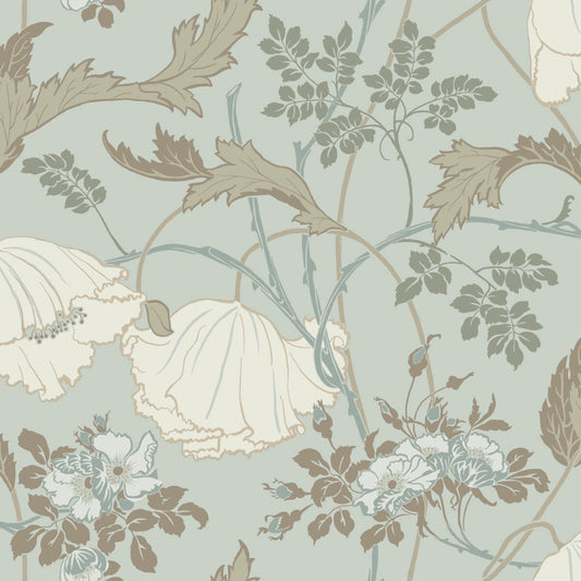 Magnolia Home Book 4 Gwendolyn Wallpaper - Blue & Suede