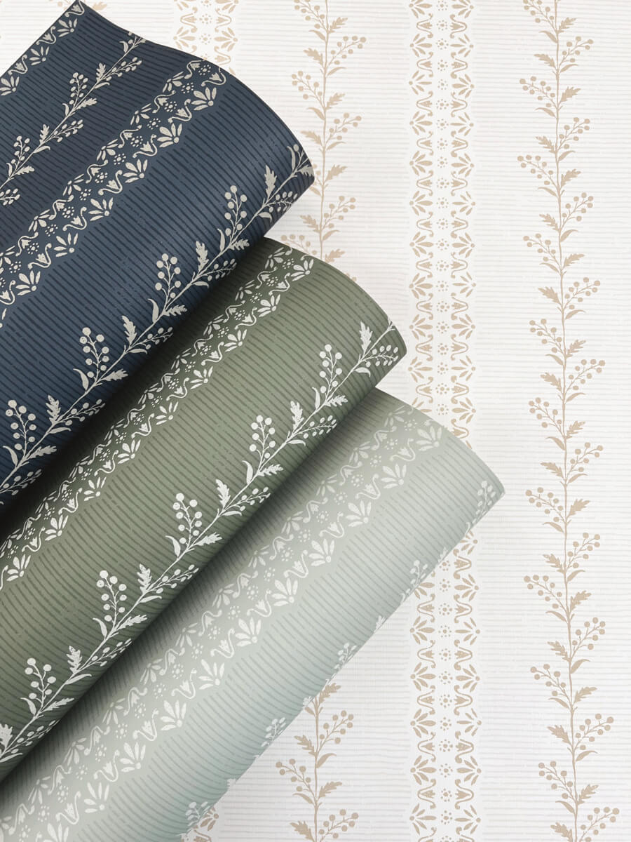 Magnolia Home Book 4 Everleigh Wallpaper - Navy