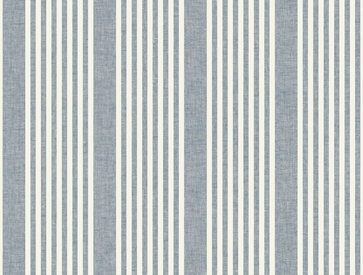 Magnolia Home Book 4 French Linen Stripe Wallpaper - Navy