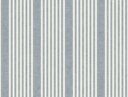 Magnolia Home Book 4 French Linen Stripe Wallpaper - Navy