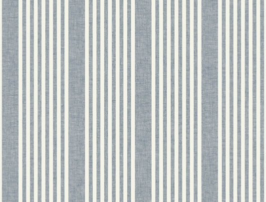 Magnolia Home Book 4 French Linen Stripe Wallpaper - Navy