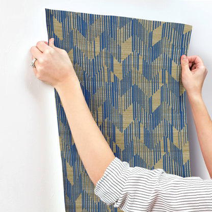 Missoni Home 5 Birch Wallpaper - Blue & Gold