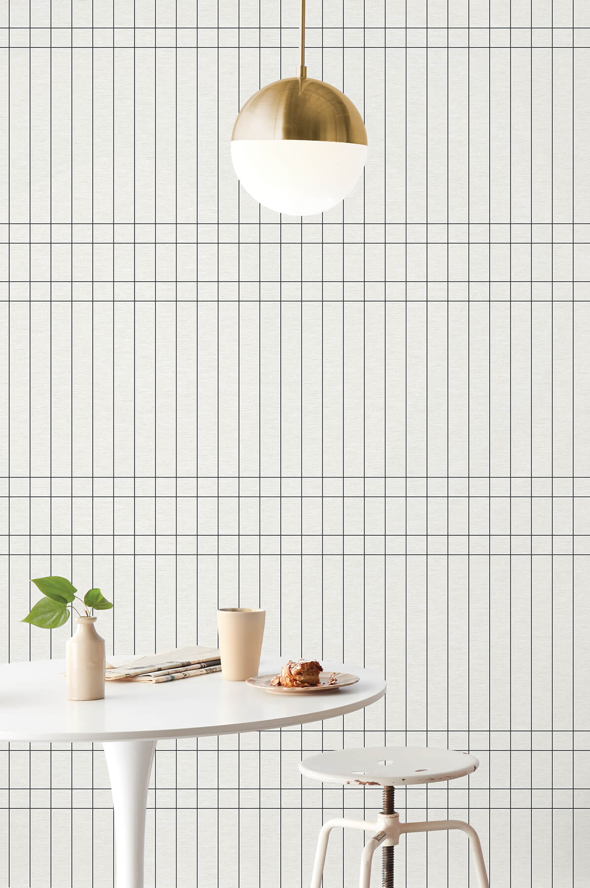 54 in. Magnolia Home High Performance Boulevard Wallpaper - Charcoal