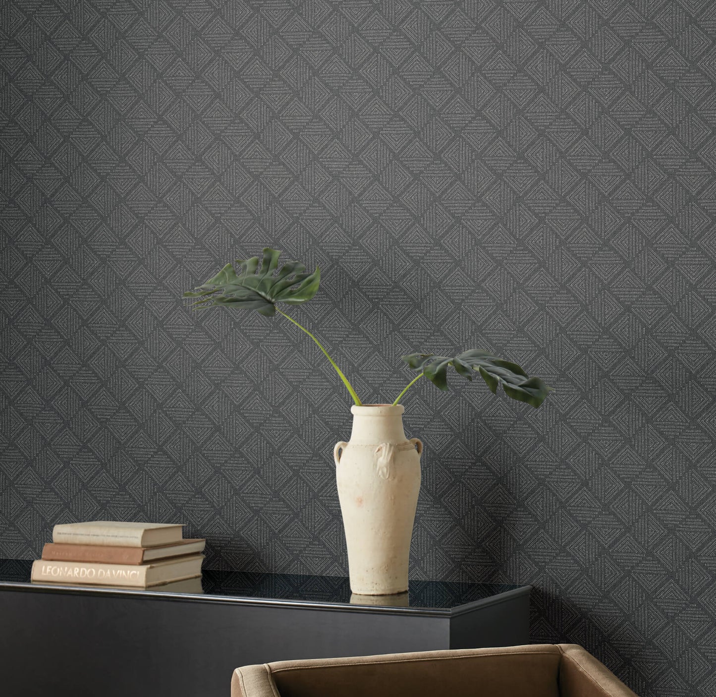 54 in. Magnolia Home High Performance Center Square Wallpaper - Charcoal