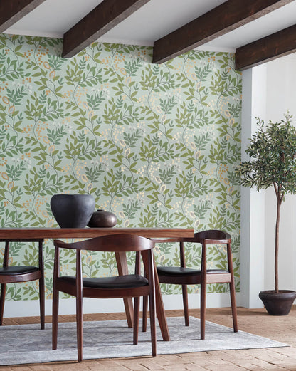 Mediterranean Eden Retreat Wallpaper - Green