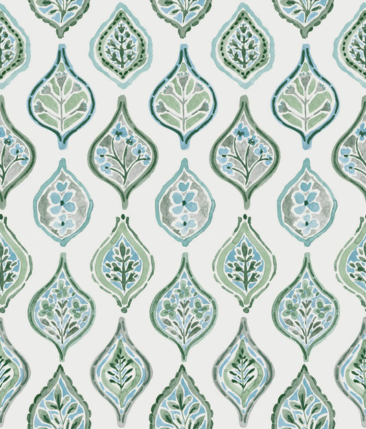 Mediterranean Marketplace Motif Wallpaper - Green