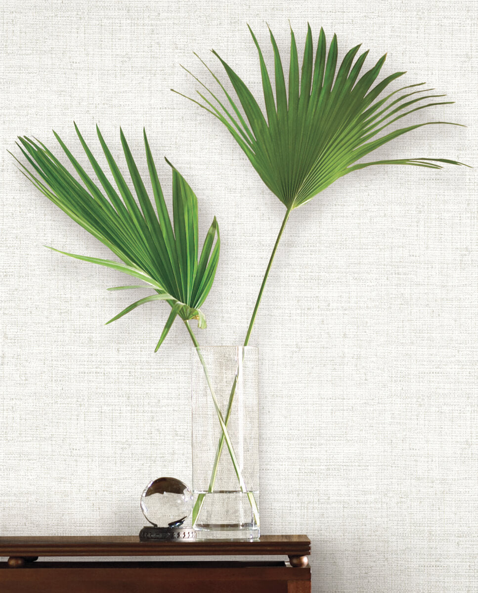 Mediterranean Papyrus Weave Wallpaper - White