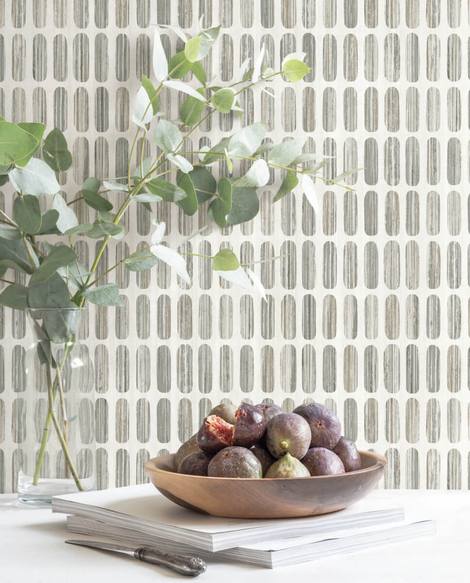 Mediterranean Petite Pergola Wallpaper - Gray