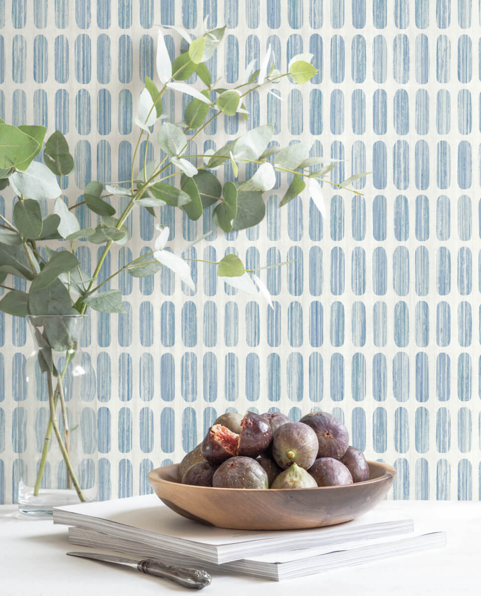 Mediterranean Petite Pergola Wallpaper - Blue