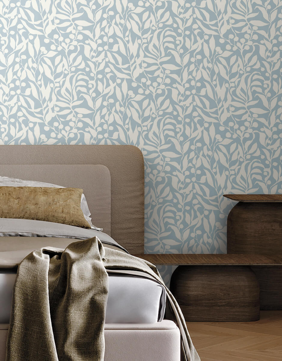 Montecito Olive Mill Wallpaper - Sky Blue