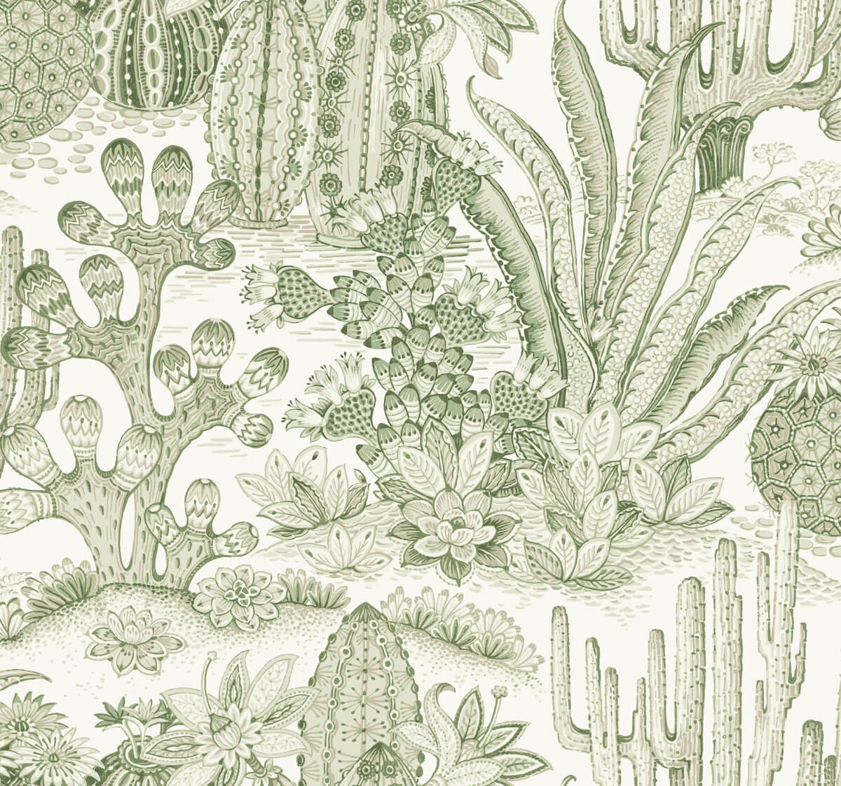 Montecito Lotus Land Cacti Wallpaper - Palm