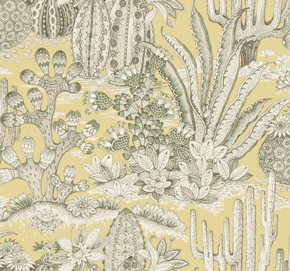 Montecito Lotus Land Cacti Wallpaper - Sunshine