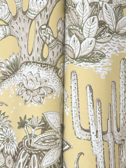 Montecito Lotus Land Cacti Wallpaper - Sunshine