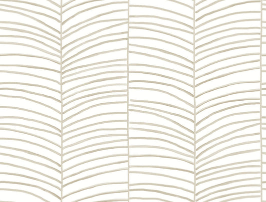 Montecito Cascade Palm Chevron Wallpaper - Dune