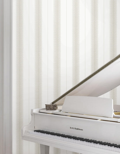 Ronald Redding Astoria Tandem Stripe Wallpaper - Taupe