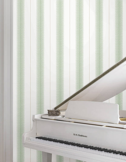 Ronald Redding Astoria Tandem Stripe Wallpaper - Green