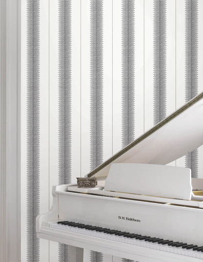 Ronald Redding Astoria Tandem Stripe Wallpaper - Black