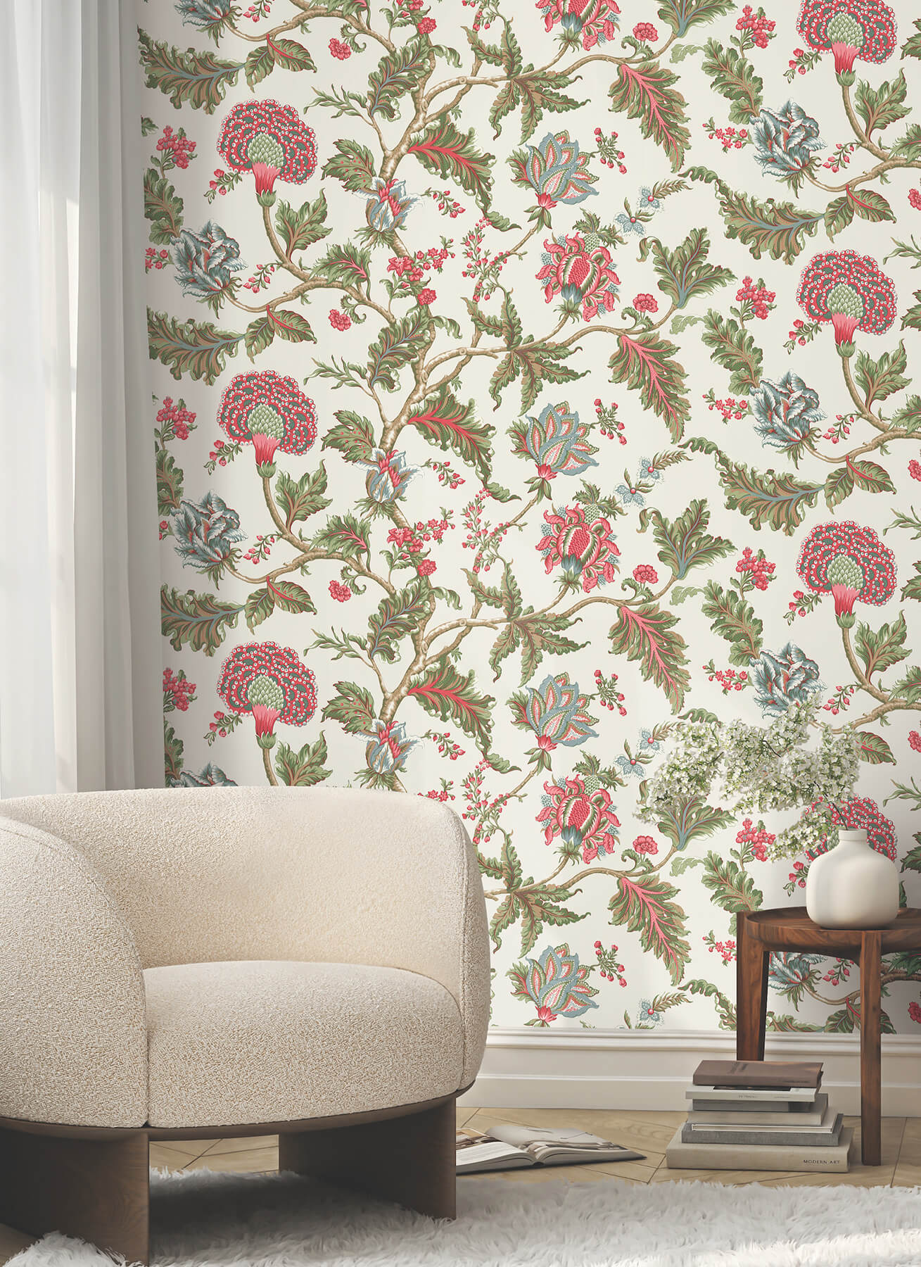 Ronald Redding Astoria Monroe Wallpaper - Rhubarb