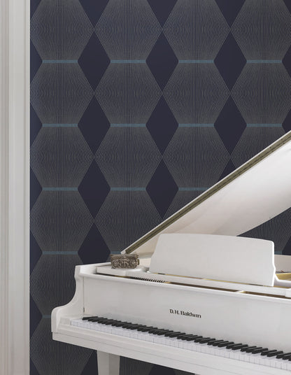 Ronald Redding Astoria Diamond Legacy Wallpaper - Navy