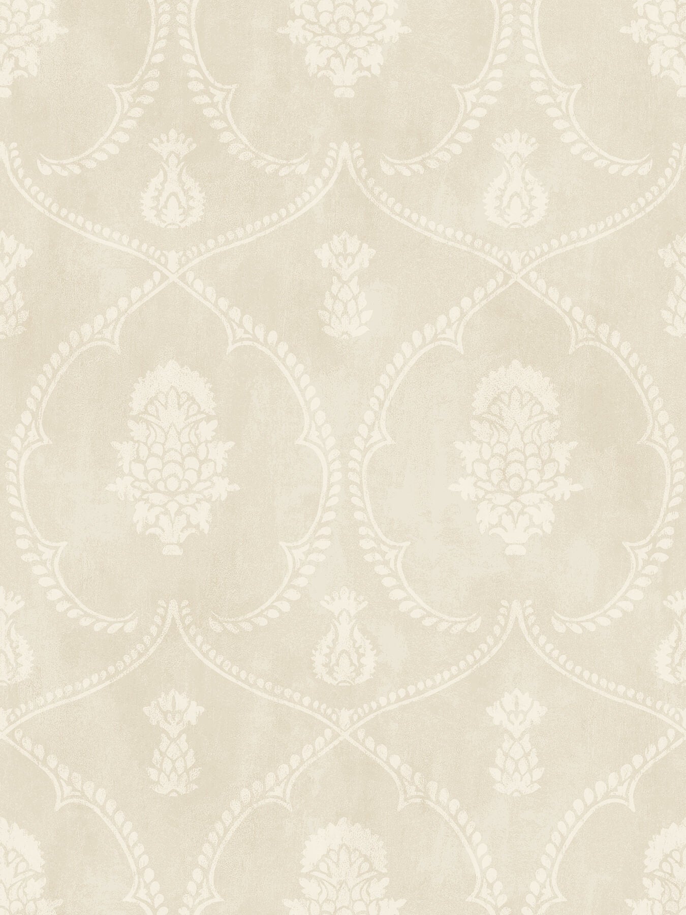 Ronald Redding Astoria Royal Damask Wallpaper - Beige