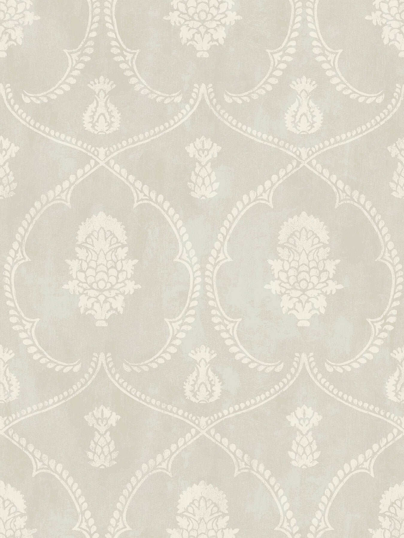 Ronald Redding Astoria Royal Damask Wallpaper - Soft Grey