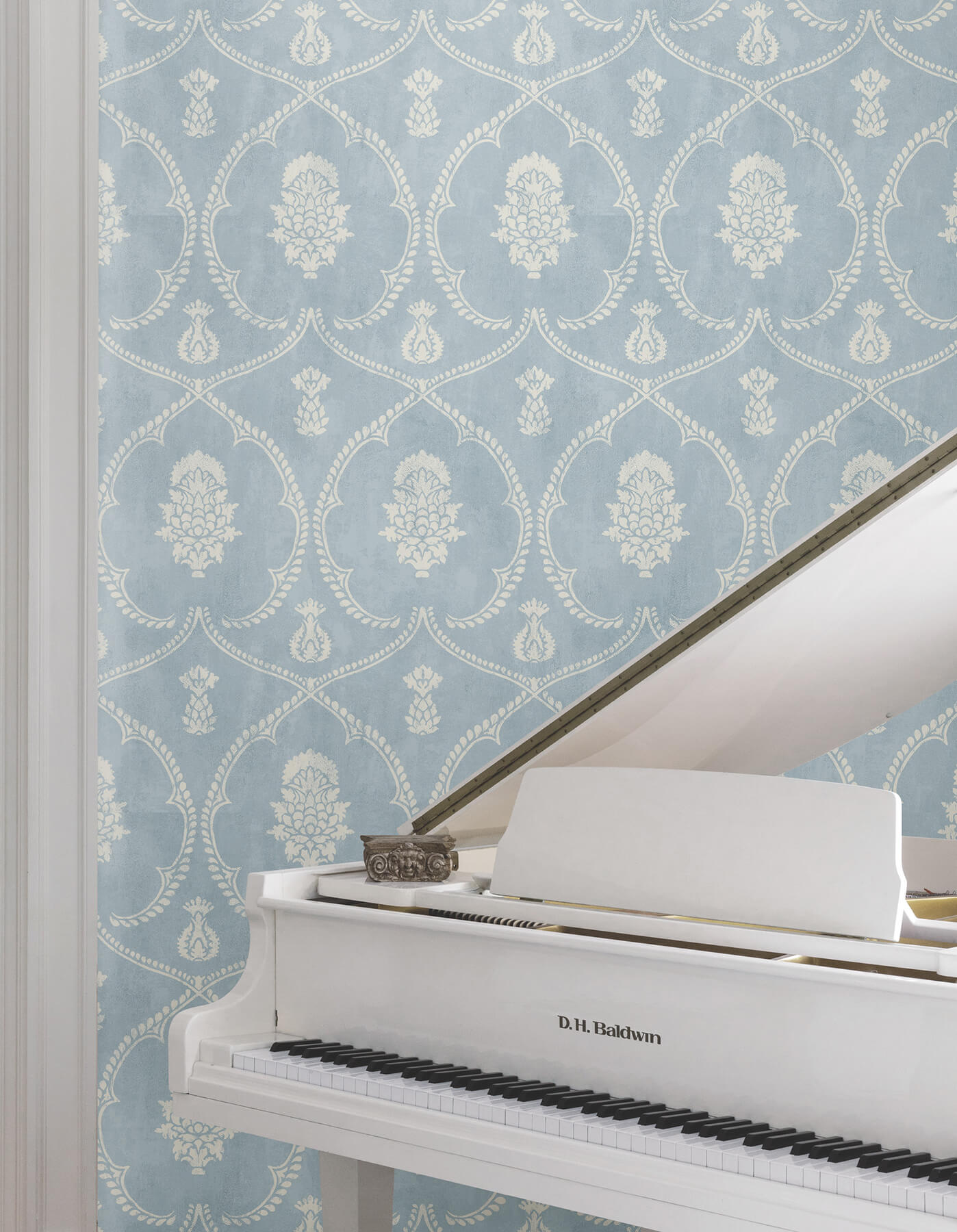 Ronald Redding Astoria Royal Damask Wallpaper - Blue