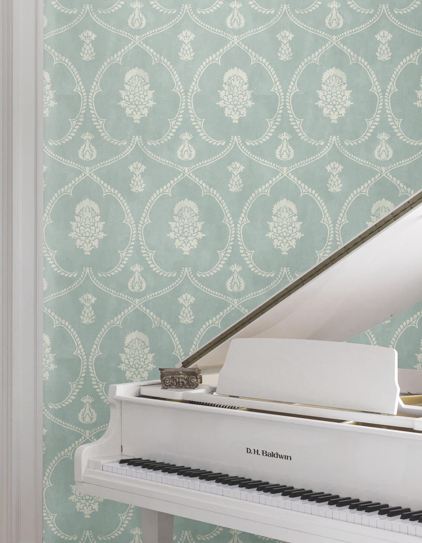 Ronald Redding Astoria Royal Damask Wallpaper - Jade