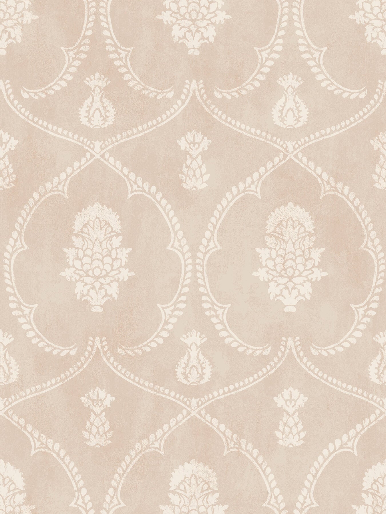 Ronald Redding Astoria Royal Damask Wallpaper - Blush