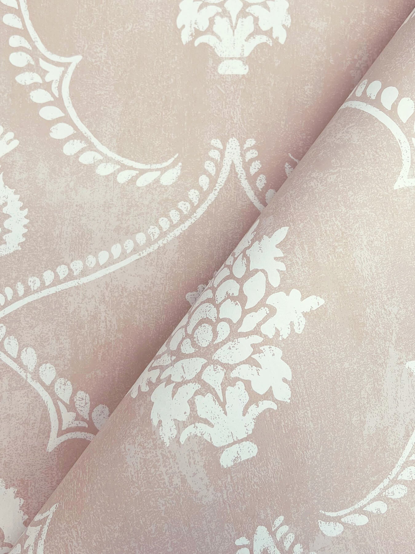 Ronald Redding Astoria Royal Damask Wallpaper - Blush