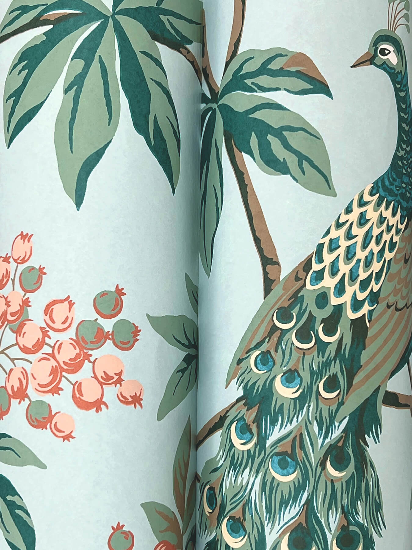 Ronald Redding Astoria Peacock Estate Wallpaper - Blue