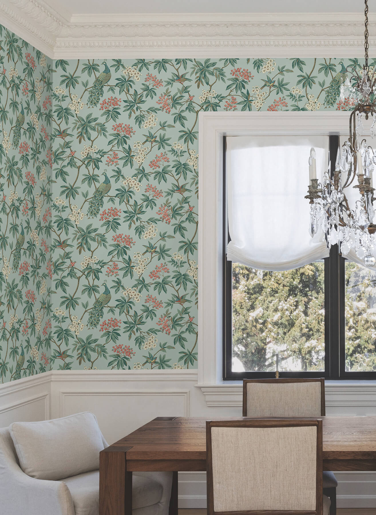 MX9663 Ronald Redding Astoria Peacock Estate Wallpaper - Blue – US