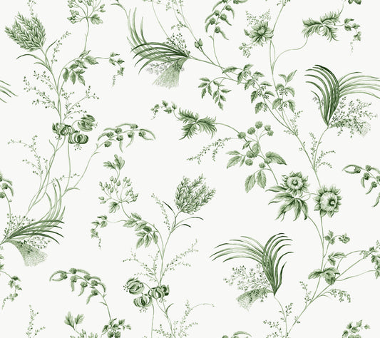 Ronald Redding Astoria Floral Lace Wallpaper - Green