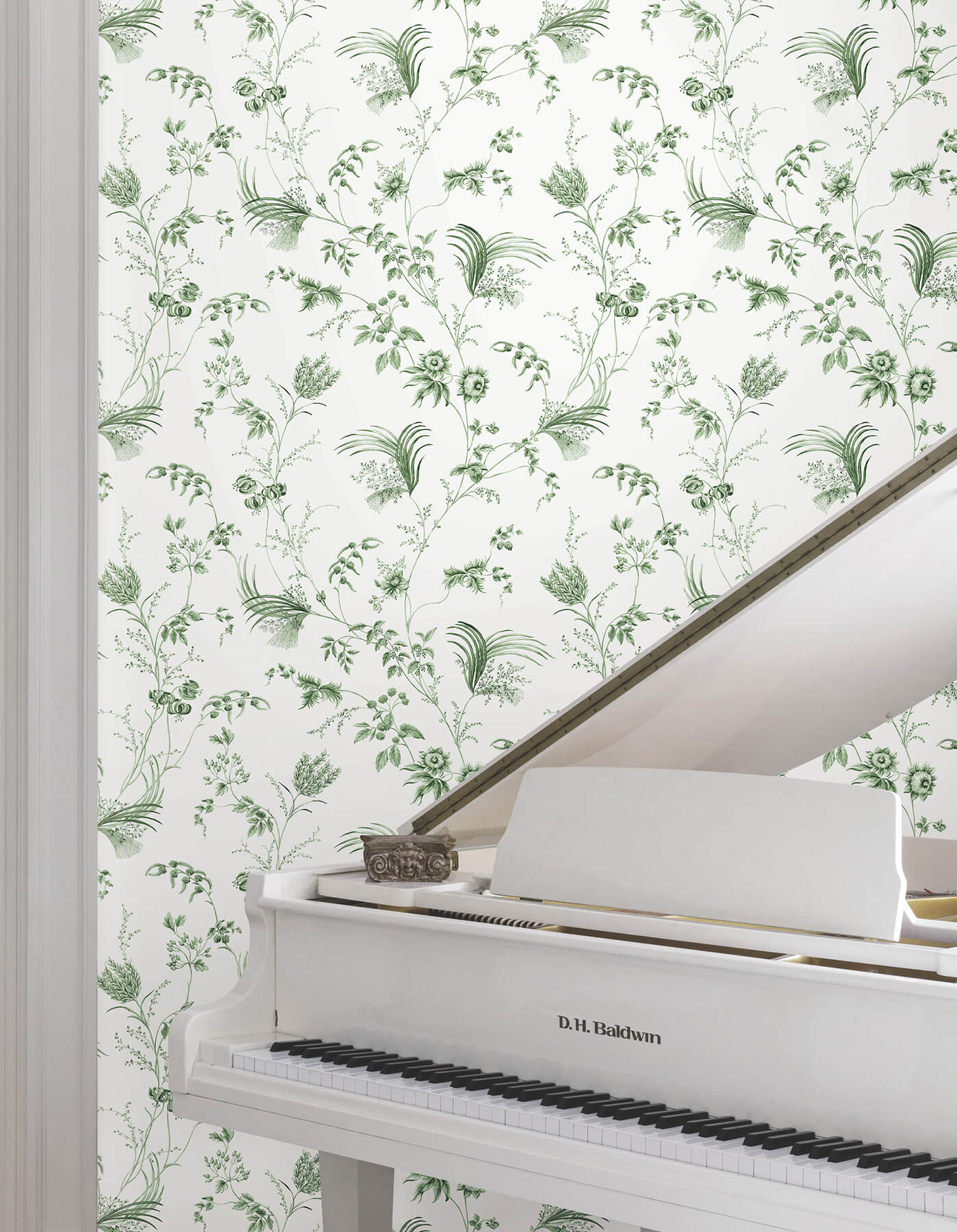 Ronald Redding Astoria Floral Lace Wallpaper - Green