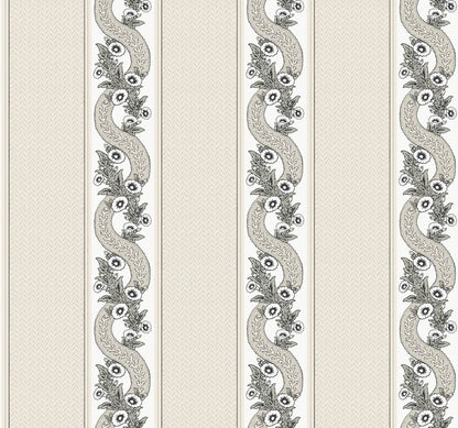 Ronald Redding Astoria Abbeys Garland Wallpaper - Black & White