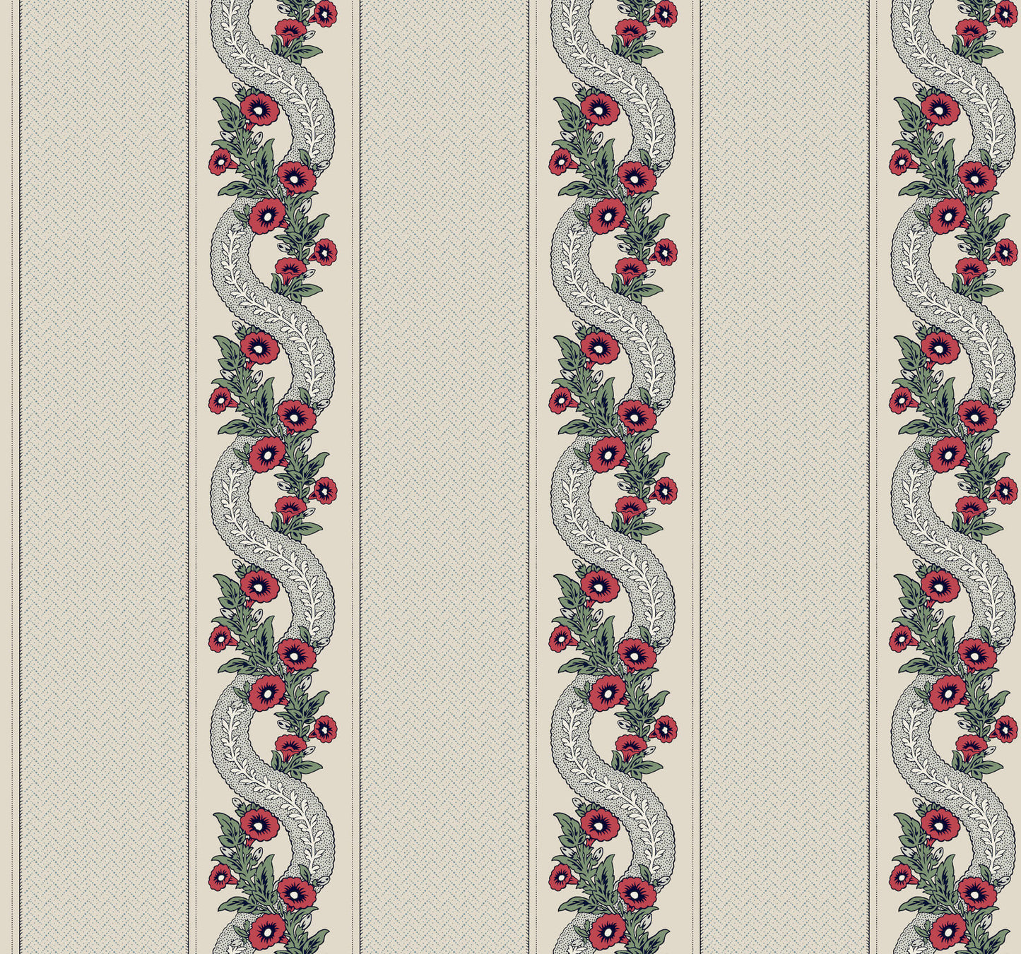 Ronald Redding Astoria Abbeys Garland Wallpaper - Ruby