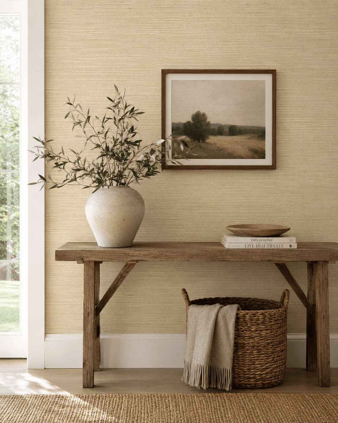 Magnolia Home Grasscloth Wallpaper - Beige