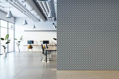 Mitchell Black Medallion Wallpaper - Oxford Blue