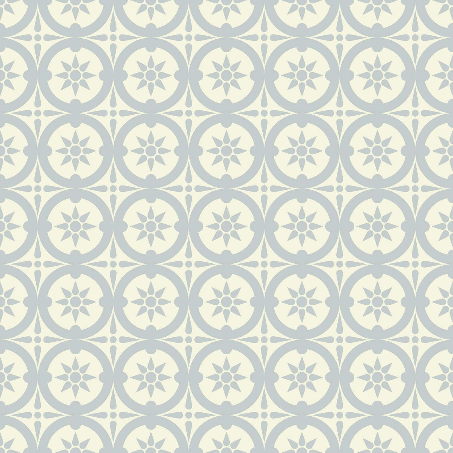Mitchell Black Medallion Wallpaper Sample - Pale Mineral Blue