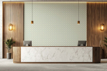 Mitchell Black Medallion Wallpaper - Pale Mineral Blue