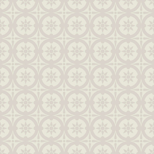 Mitchell Black Medallion Wallpaper - Shell Tint