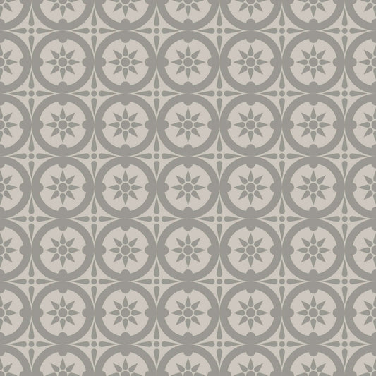 Mitchell Black Medallion Wallpaper - Walnut