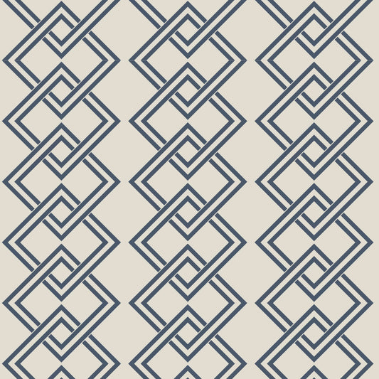 Mitchell Black Mod Block Wallpaper - Oxford Blue