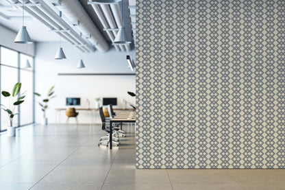 Mitchell Black Mod Block Wallpaper - Oxford Blue