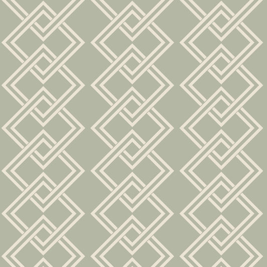 Mitchell Black Mod Block Wallpaper - Parchment Sage