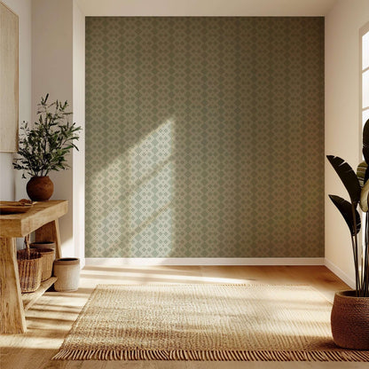 Mitchell Black Mod Block Wallpaper - Parchment Sage