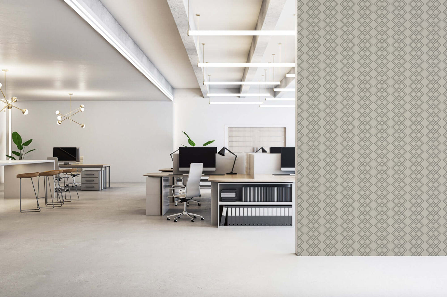 Mitchell Black Mod Block Wallpaper - Walnut