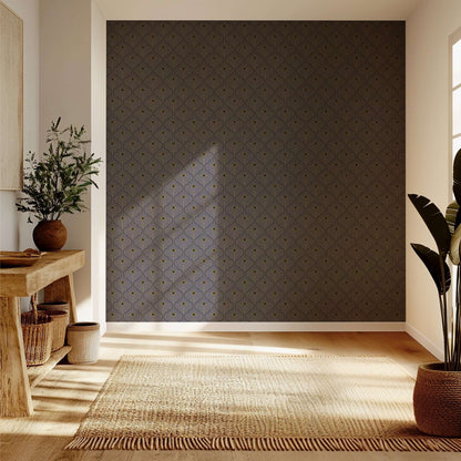 Mitchell Black Moroccan Peacock Wallpaper - Dusk Lavender