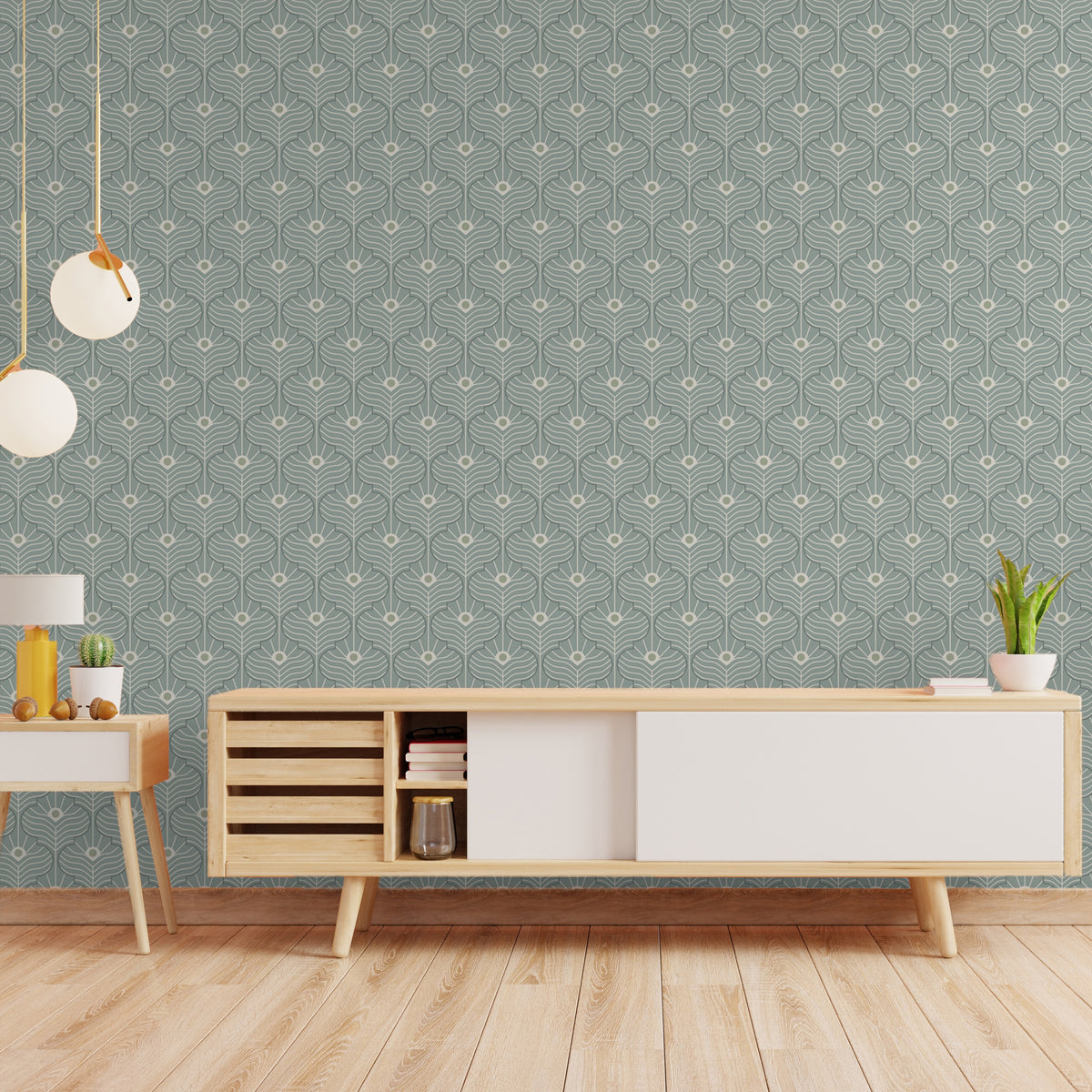 WC408-PA-PM-10 Shape of Color Moroccan Peacock Wallpaper - Powder Ash ...