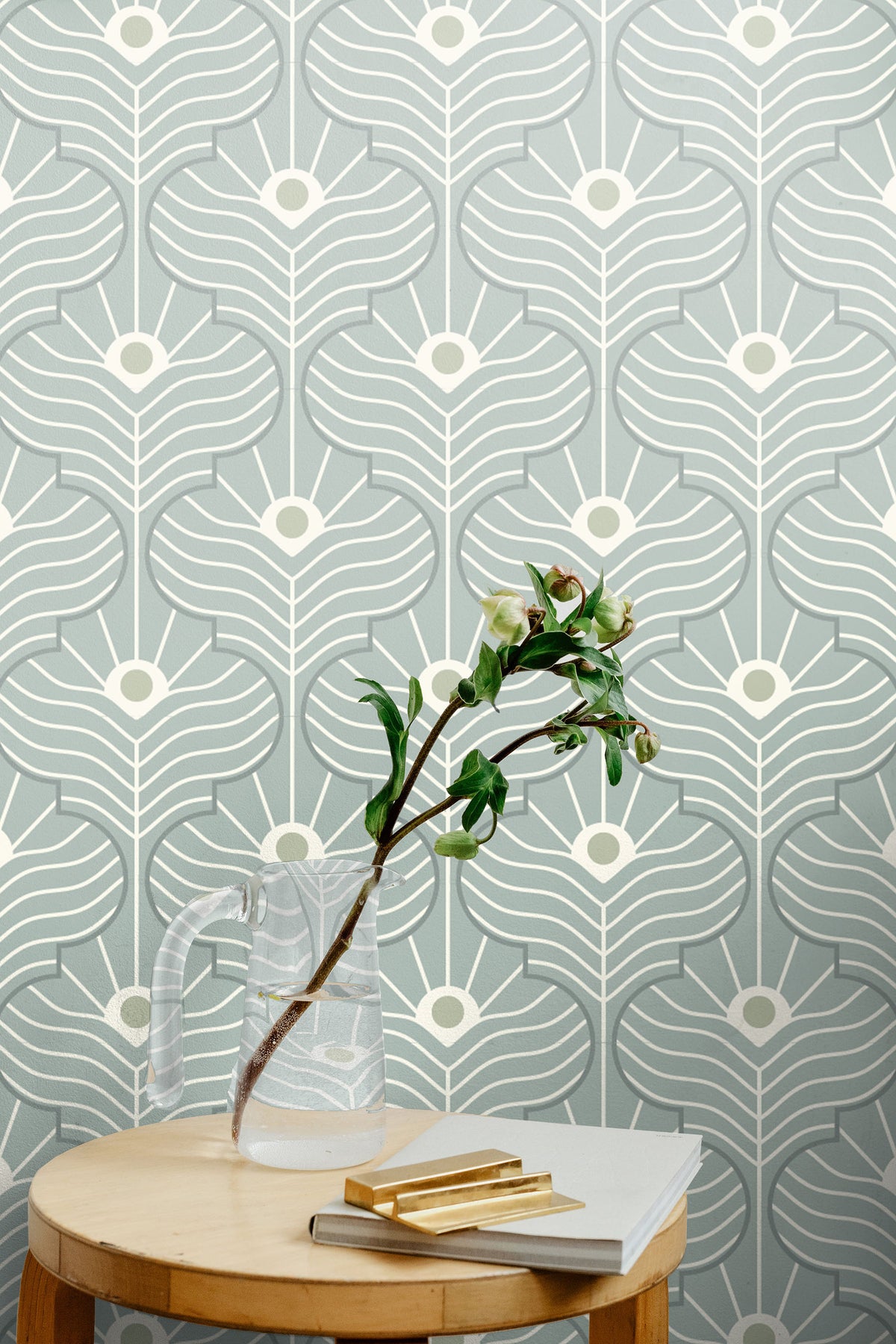 WC408-PA-PM-10 Shape of Color Moroccan Peacock Wallpaper - Powder Ash ...