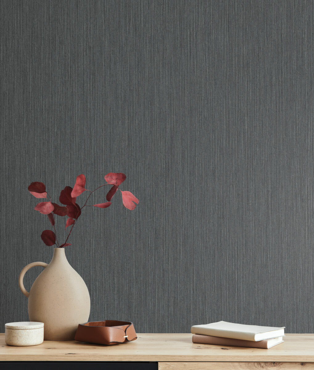 York Natural Digest Smooth as Silk Wallpaper - Dark Gray